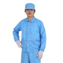 MK 제전방진복 상의 Y카라 정전기방지 크린룸 제전복 방진복, 4XL, 스카이블루