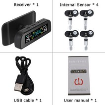 자동차시계 스마트 TPMS 자동차 타이어 압력 알람 모니터 시스템 시계 무선 태양광 지능형 온도 경고 센서, 02 Internal Sensor