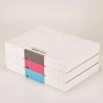 소호리빙 플라스틱 투톤 화일케이스 레고박스 화일보관함 소 대, 3개, 블루(대)
