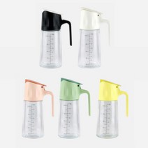 시노글라스 자동개폐 오일병 500ml 올리브오일 참기름 식초 간장병 자동 뚜껑 양념병, 핑크
