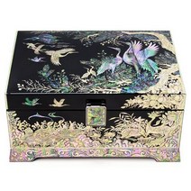 명품나전 야광송학 대형 3단보석함(24형)