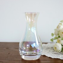 트럼펫 오로라 화병 홀로그램 미니 호리병 유리 꽃병
