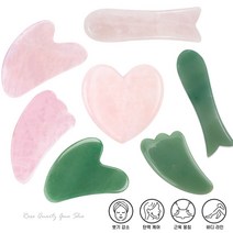 천연 로즈쿼츠 괄사 어벤츄린 옥괄사 마사지도구 페이스 바디 리프팅 안티 피부탄력 경락 지압 마사지기 하트괄사 핑크괄사, 로즈쿼츠 물고기 괄사, 1개