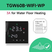 beok tuya smart home thermoregulator wifi 따뜻한 바닥 온도 조절기 전기 난방 온도 컨트롤러 가스 보일러 yandex, tgw60b-wifi-wp, 110-240v