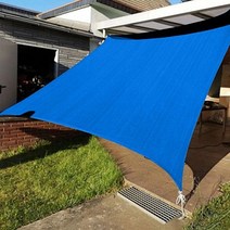 UV 95% 차단 대각선 3.1M 122MM 고밀도 180GSM 풀세트 사각그늘막 차광막 쉐이드 캠핑 정원 야외 풀빌라 팬션 풀장 루프탑 그늘막 L [BLUE], 블루