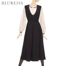[블루레이스] V넥핀턱주름슬리브리스원피스_B2F1OP3341