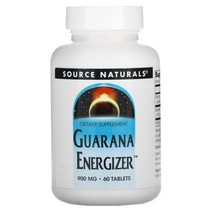 Source Naturals 과라나 에너자이저 900mg 60정, 60개, 60 개, 60개