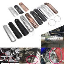 블랙크롬브라운 오토바이 곡선 배기 머플러 파이프 방열판 커버 가드 프로텍터 유니버셜 혼다 할리 238, 육군 녹색