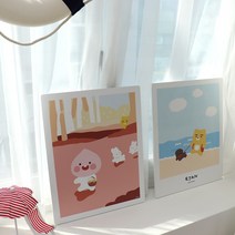 카카오 액자테이블 접이식 캐릭터 다용도 공부상 15종, 무광, 산책B, 1)산책/여행/베이직