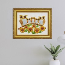 홈인데코 해바라기그림 부엉이액자 거실인테리어 풍수지리 개업선물 액자