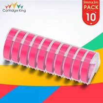 10PK Dymo 3D 엠보싱 테이프 Dymo 9mm 라벨 테이프 Motex 프린터와 호환 가능 Dymo 12965 E101 1540 1610 1, 26 10PK F Pink
