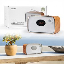 정확도 USB TF 메모리 자동재생 FM 라디오 시계 블루투스 스피커, 브라운STBT-RS300