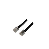 Robolt RJ12 데이터 케이블 6P6C (6x6) 플랫 모듈러 (2팩) 음성 데이터 HAM HF 라디오 코드 직선 배선 (15.2cm), 1 Foot