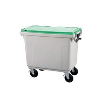 포세도 생활폐기물 분리수거함 660리터 (일반측면돌기형 등) 대용량 종량제 일반쓰레기수거함, 파이프형, 스프링유, 주황색뚜껑