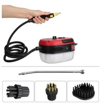 고압 및 온도 스팀 청소기 2500W 110V 220V 에어컨 주방 후드 자동차 클리너 물 탱크 포함, 02 red_01 미국_01 110V
