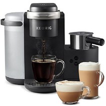 Keurig K-Cafe 1인용 K-Cup 커피 메이커 라떼 메이커 및 카푸치노 메이커 식기세척기 사용 가능 우유 거품기 포함 커피 샷, 다크 챠콜