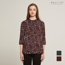 [올리비아로렌] [데일리스트][데일리스트]_플라워 프린트 레이온 네크 프릴 블라우스_MDB