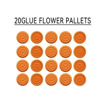 20/50/100pcs 일회용 플라스틱 꽃 홀더 스티커 접착제 팔레트 접목 도구 속눈썹 메이크업, 한개옵션1, 04 Orange-20