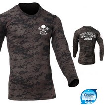 T60 쿨론 백골 디지털 긴팔 티셔츠 블랙디지털 90~115 나염-앞+뒤+팔 육군 로카 사계절 여름 티 TS 태성