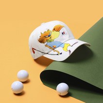 프랑스로고 캡모자 골프치는 알바트로스 남녀공용 골프 볼캡, 화이트