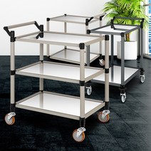 서빙카 병원 3단 주방 웨건 스텐 서빙카트 이동식 써빙카트 2단, 고급형 스텐 2단 미니