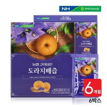 100% 프리미엄 국산 도라지 배즙 농축액 목 기관지 호흡기 비염 기침 천식 개선 고생 하는 약한 분 추천즙, 6박스(6개월분)