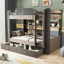 유아용2층침대 2층 남매침대 책상침대 자매 어린이, 15.침대+3도어책장+서랍