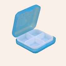 마켓비 수납장 틈새 다용도 철제 이케아 다용도실 모듈 3단 얇은 시리즈 폭좁은 500휴대용 작은 알약 상자 여행 약 디스펜스 상자 일 하위 포장 방진 구획 밀봉 보관 상자 미니, 1-푸른