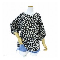 [포네르쎄] DB_ 플라워프린트5부블라우스 (T21FDD267B002)