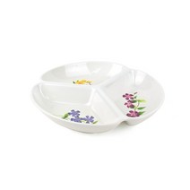 러블리 3칸 삼각 나눔 접시 마른 안주접시 분식집 반찬 나눔그릇 중