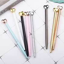 인하우스 메탈볼펜 하트볼펜 예쁜볼펜 디자인볼펜 금속 인쇄, 1개, 인쇄포함-블루