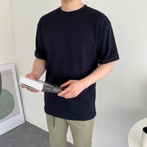 남자 특양면 스판 오버핏 카브라 반팔티셔츠