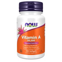 NOW Supplements Vitamin A (Fish Liver Oil) 나우 비타민A 25000IU 100정(소프트젤)