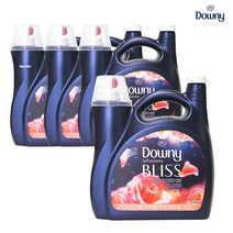 다우니 인퓨전 블리스 섬유유연제 스파클링 앰버 앤 로즈 본품, 3.4L, 4개