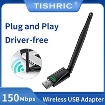 네트워크 랜카드 TISHRIC USB Wifi 어댑터 150M 드라이브 무료 무선 카드 안테나 LAN 802.11 b/g/n 노트북 PC 용, [01] USB Wifi Adapter
