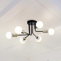 20평대 거실등 LED 멜 6등 직부등 거실 침실 카페 방등 유리 한지 주택 주방 인테리어조명, 화이트