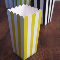 6pcs 팝콘 상자 다채로운 셰브론 줄무늬 도트 골드 선물 상자 파티 호의 웨딩 팝 옥수수 파티 장식 가방 전리품, 검은색, 문