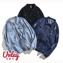 유블리 남성 청자켓 ~3XL 빅사이즈 스티치 데님 자켓 가을 기본 오버핏 루즈핏 청마