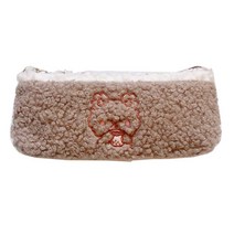 만화 베어 플러시 연필 파우치 흰색 푹신한 연필 가방 학생을위한 선물 선물 만화 메이크업 파우치 가방 공짜 여행