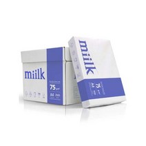 (한국제지) Miilk A4 복사용지 75g 1Box (250매10권) 복사용지/권/한국제지, 단일 종이/파일 사이즈
