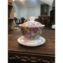 중국 보이차 찻잔 매화 분채 개완 1개