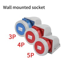 전기발전기 산업용 플러그 소켓 16A 32A 3P/4P/5P 전기 커넥터 IP67 방수 2 세대 암수 버트 조인트 220V 380V, [03] Wall mounted socket, [02] 32A, [03] 5P