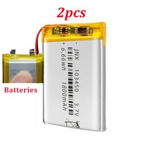리튬폴리머 지능형 로봇 미용 기기 LED 조명 리튬 배터리에 적합한 폴리머 1800mAh 2000mAh, 8.3.7 볼트 - 2PCS 1800mAh