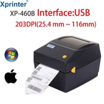 라벨프린터 도트프린터 라벨기 라벨스티커 Xprinter 4 인치 배송 라벨/익스프레스/열 바코드 라벨 프린터 D, 05 460B USB Black_03 AU 플러그