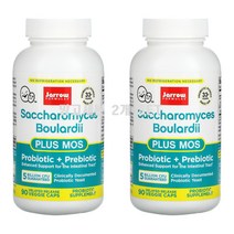 Jarrow Formulas 사카로미세스 보울라디 플러스 MOS 50억 지연 방출 베지 캡슐 90정 2개세트, 1개, 90 개