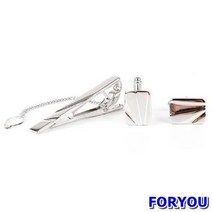 Foryou12537 모던 커브 커프스링크 넥타이핀 세트 넥타이 커프스 타이바 핀