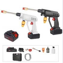 Fowod 무선 고압세차기 세트 고압세척기 휴대용 세차기 가정용 충전식 분사기 텃밭 과수원 물 뿌리개 셀프 자동차용, 화이트, 48HV 배터리 규격, 1개