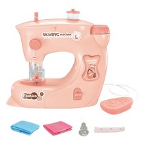 WJSHOP 휴대용 어린이 재봉틀 재미있는 학습 장난감 창조적 인 선물 빠른 수리를위한 DIY 전기 역할 놀이 가정용, 16x8x15cm, ABS 플라스틱, 분홍