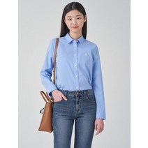 BEAN POLE 면 피치 포플린 레귤러핏 셔츠 블루