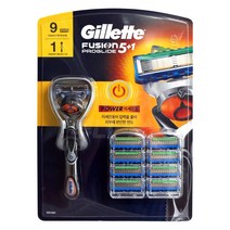 질레트 퓨전 프로글라이드 파워 면도기 세트 (면도기1 + 면도날9)